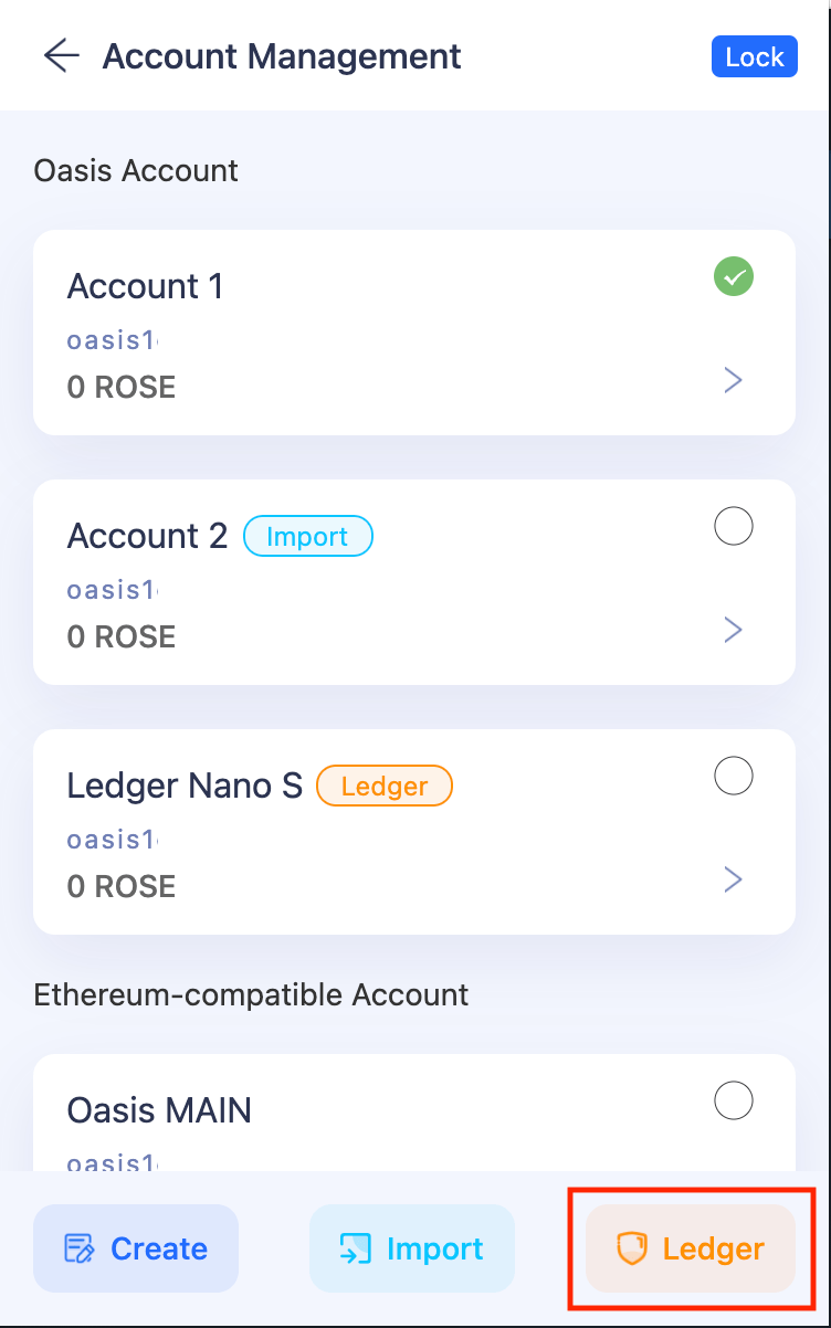 Import Oasis Ledger Account